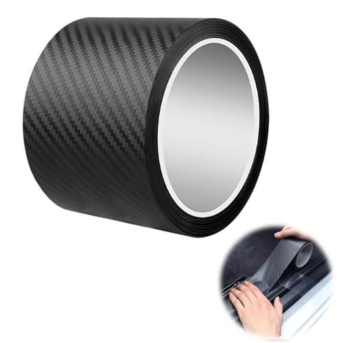 Film Adhésif en Fibre de Carbone pour Voiture, 5cm*3m Autocollant de Protection de Bord de Porte, Résistant aux Rayures, Imperméable, Facile à Utiliser, Convient à la Plupart des Voitures