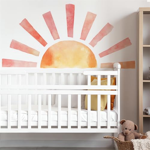 Calcomanías de pared con diseño de sol amarillo sacinora para bricolaje, vinilo extraíble para niños, bebés, niños, niñas, guardería, dormitorio, sala de juegos, decoración del hogar