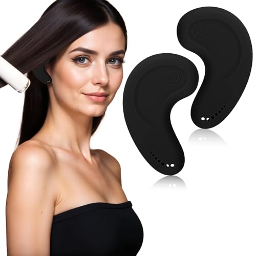 2 Stück Ohrenschutz Haare Färben Ohrenschutz für Friseure Ohrschutz Duschen Wasser Silikon-Schilde Ohrschützer für Haarfärbemittel Wasserdichte Gehörschutzkappen Salon und Zuhause Haarfärben(Schwarz)