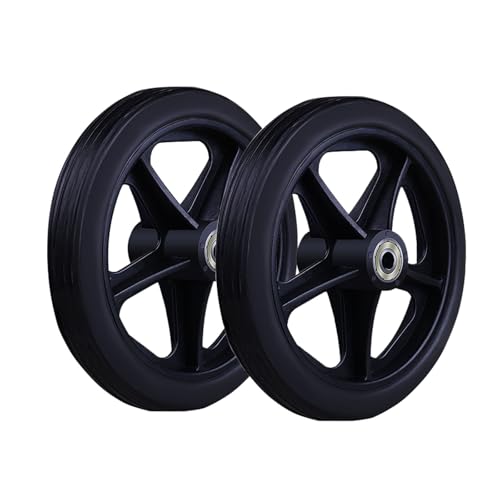 LHX Wheelchair Accessories Front Wheel Universal Wheel Front Wheel 6-inch/7-inch/8-inch Wheelchair Accessories A Pair of Polyurethane Small Wheels(Black,8 inch)