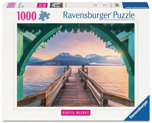 Rompecabezas Ravensburger Puente Peatonal en el Lago de Annecy 1000 piezas para adultos miniatura 1
