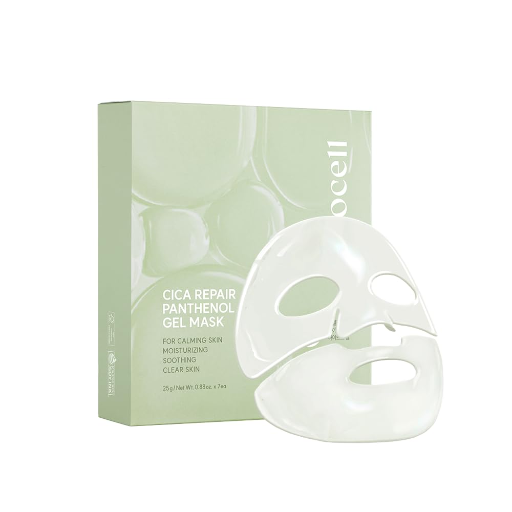 AROCELL Cica Hydrogel PDRN Mask 7 Facial Sheet with Panthenol & Centella Asiatica, Cooling Hydrogel Face Mask for Soothing Calming Hydrating