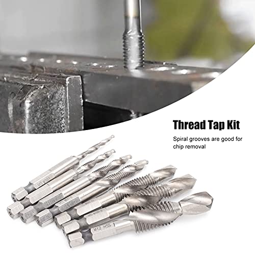 Broca de torneira, kit de perfuração e rosqueamento de design de entalhe espiral de alta dureza para