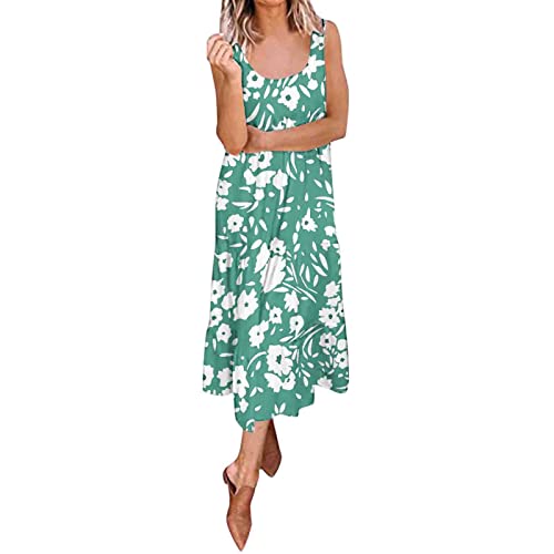 Robe longue décontractée à col en U pour rester fraîche pendant les loisirs