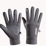 ZLKZZQ Motorradhandschuhe rutschfeste Unisex wasserdichte Winterhandschuhe Radfahren Fluff Warme Handschuhe Touchscreen Winddichte Handschuhe Für Auto -a23-M