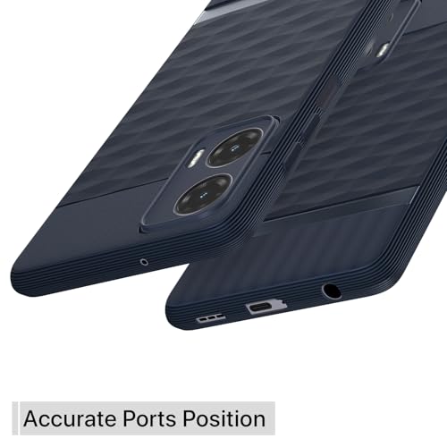 Image of Pikkme Back Cover for Moto G35 5G Camera Protection 3D Hexa Cube Design Silicone Protective Bumper Case (Blue)