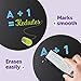 Kedudes Dustless Chalk with Eraser, 24pk - 12 Colored Chalkboard Chalk and 12 White Chalk for Chalkboard and Chalk Board Eraser, Outdoor Chalk, Chalk, Eraser Set - Blackboard Chalk with Chalk Eraser
