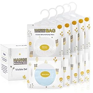 Vacplus Moisture Absorbers Packets, Fragrance Free 5 Pack, Humidity Packs, Dessicant Packets, Hanging Closet Dehumidifier Bags, Dehumidifier for Bathroom 9.8OZ