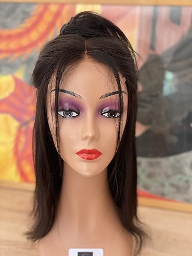Perruque bresilienne 12 pouces 5x5 HD lace invisible en cheveux de qualite