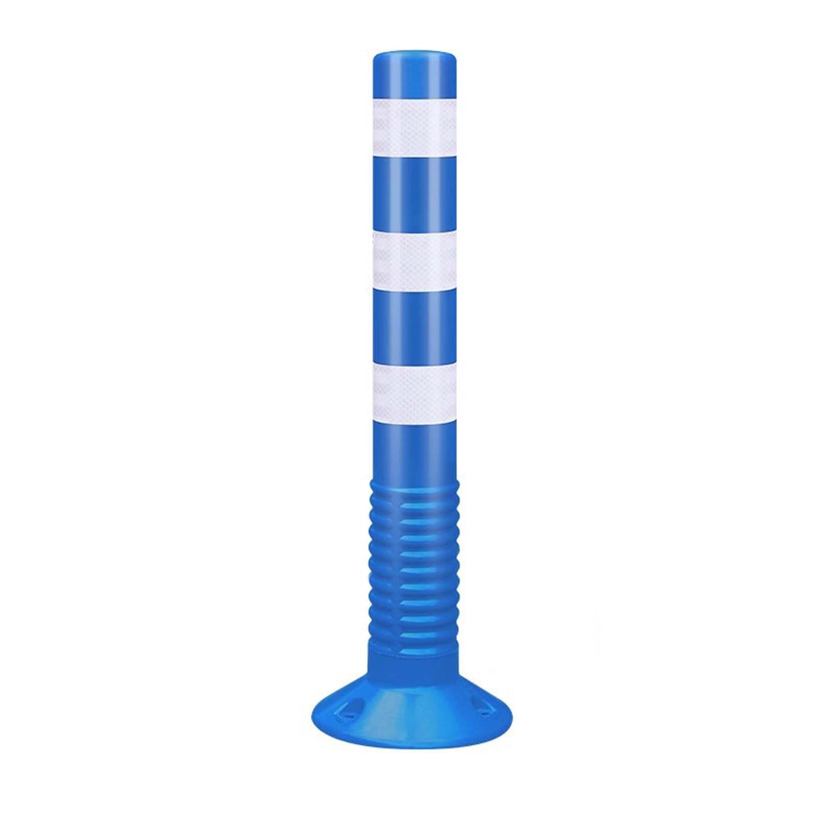 SaryEdge Traffic Safety Bollards with Reflective Bands - Durable Plastic Parking Barriers for Driveway and Road Delineation,Blue-1pcs,Blue-1pcs