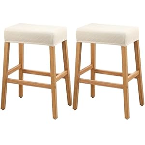 Stool Covers Rectangle – 2 Pack Stretch Waterproof Saddle Seat Cover Counter Bar Stools Bar Chairs Covers Kitchen Island Chairs Cushion Protector
