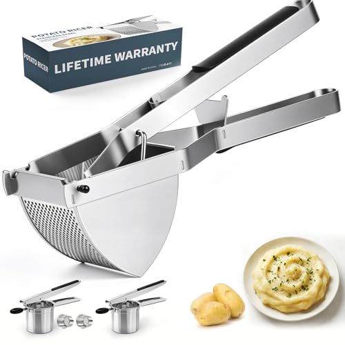SPEENSUN Potato Ricer & Masher - Heavy Duty Stainless Steel for Fluffy Mash & Baby Food | Dishwasher Safe Easy Clean with Comfort-Grip Handle
