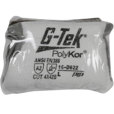 G-TEK Seamless Knit PolyKor Blended Glove with Polyurethane Coated Flat Grip on Palm & Fingers, Vend-Ready, Small