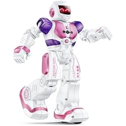 Ruko 6088 RC Robot Toys for Kids, Smart Gesture Sensing Interactive, Singing Dancing Rechargeable Programmable, Gifts for Girls & Boys 3 4 5 6 Years Old, Pink