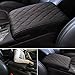 soputry Leather Car Armrest Box Pad, 2023 New Car Center Console Cover Pad Leather Auto Armrest Cover, Universal Arm Rest Cushion Pads for SUV/Truck/Vehicle (Black, Wave Pattern)