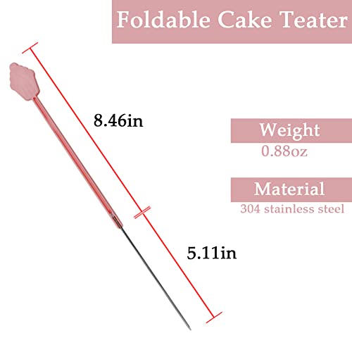 Foldable Cake Tester For Baking Doneness Stainless Steel Needle Stick, Safe To Use, Folding Pasta Muffin Bread Tester, Baking Accessory #TOP2