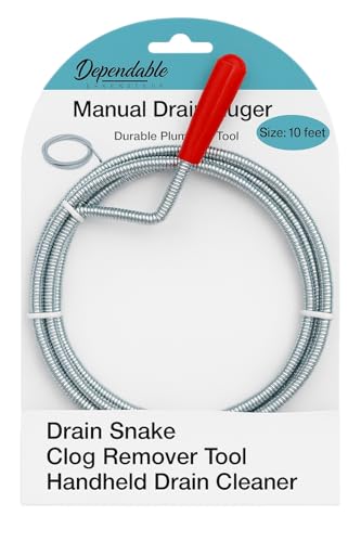 Manual Drain Snake & Auger Tool – 10 Ft Metal