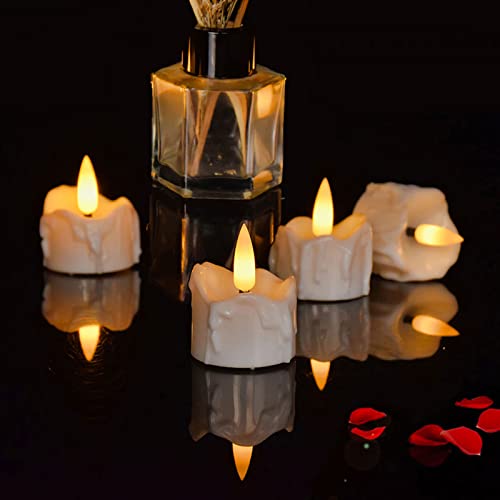 Actpe Led Tea Light Candles With Timer Flickering Flame, 12Pcs Battery Operated Realistic Bright Unscented Tealight For Romantic Wedding Party Birthday Seasonal Festival Celebration #TOP7