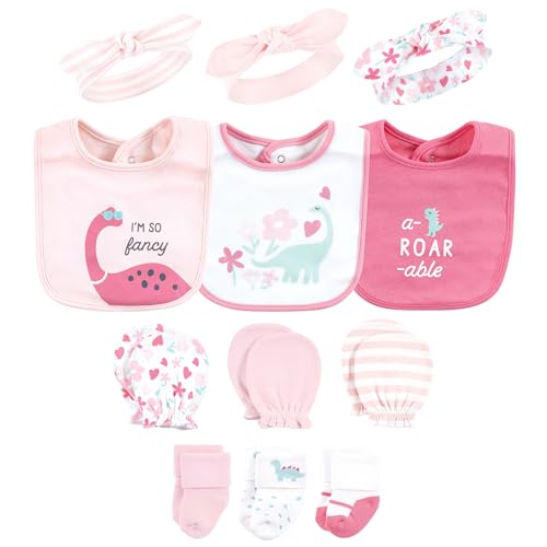 Image of Hudson Baby Baby Girls Caps or Headbands, Bibs, Mittens and Socks 12pc Set