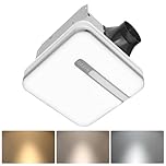 OREiN 3-in-1 Bathroom Fan with LED Light & Humidity Sensor, 80/110 CFM Exhaust Fan with Light, 1500lm, 3000K/4000K/5000K Selectable, Quiet Bathroom Ceiling Fan for Shower, Auto On at 60% Humidity