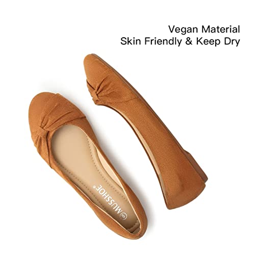 MUSSHOE Flat Shoes Women Round Toe Comfortable Slip On Women Flats with Bow4