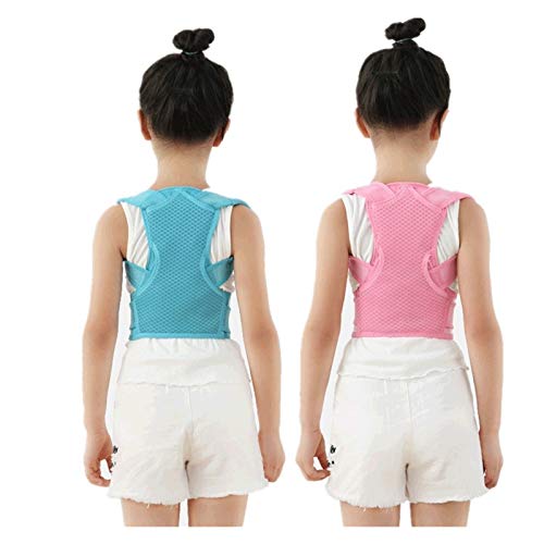 Correcteur de dos XJBTBA avec sangles de taille pour correction lombaire rose bleu
