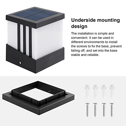 Solar Post Cap Lights, Solar Post Lights, Solar Column Lights, IP65 Waterdichte Solar Outdoor Post Lights, Hoge Helderheid Warm Wit SMD LED Verlichting voor Gazon Patio Veranda Yard Street Lantern(#1) - Afbeelding 6