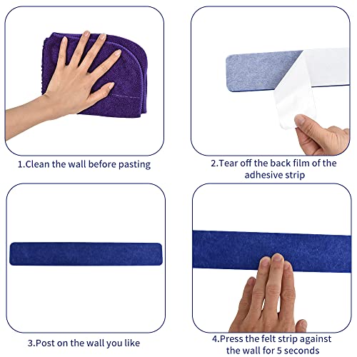 Fixer des notes sans abîmer le mur grâce au feutre mural bleu