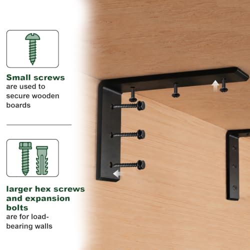 Countertop Support Brackets, 10 inch 2 Pack Heavy Duty Shelf Brackets by SJPULMO - Used condition - Image 5