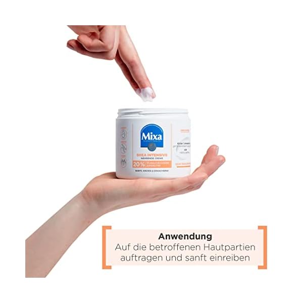Mixa Shea Intensive Nährende Creme mit 20% pflanzlichem Glycerin und Sheabutter für sehr trockene Haut, für Gesicht… – Bild 7
