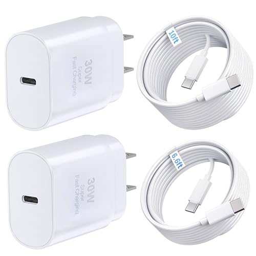 TT&C 30W USB C Fast Charger kit with 10FT & 6.6FT Cables, PD 3.0 Power Wall Block Compatible with...