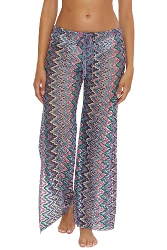 BECCA Sundown Crochet Knit Pants, Casual, Split Leg, Beach Cover Ups for Women