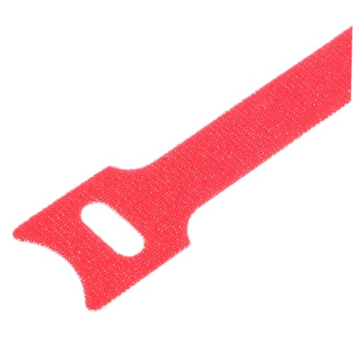 OSALADI 100 piezas de cintas reutilizables para gestión de cables con cierres de gancho y bucle, organizadores de cordones para escritorio y electrodomésticos, rojas 12mm x 300mm para uso en casa y oficina miniatura 3