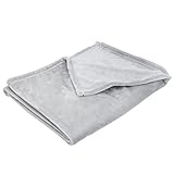 BabyCalin BBC631609 Weiche Flanelldecke, 100cm x 150cm, Hellgrau, grau, 1 Stück