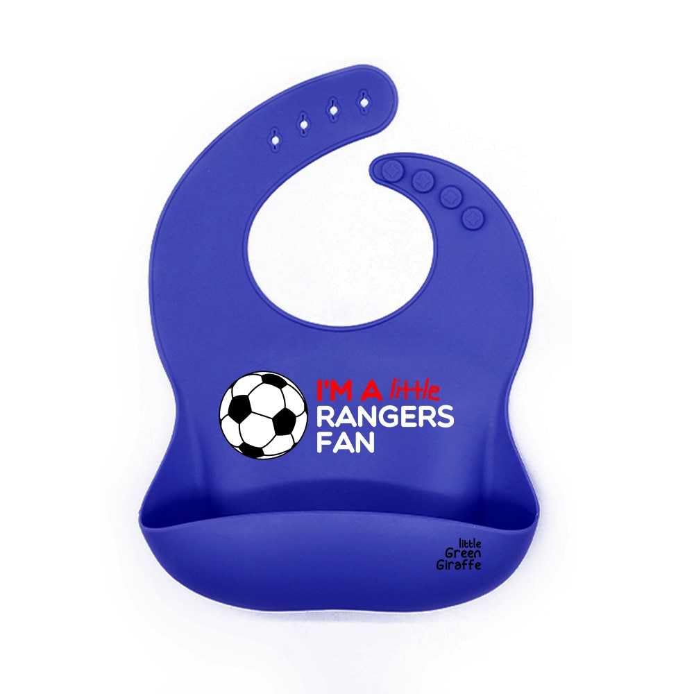Rangers FC Baby Gift - 'I'm a little Rangers Fan' Baby Feeding Bib - 100% Silicone