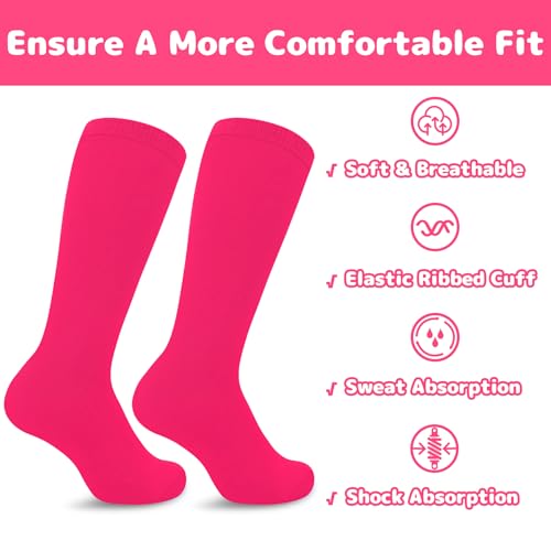 Image of Olreco 4 Pack Kids Soccer Socks Toddler Baseball Socks Youth Boys Football Sock Boys Girls Softball Sock Athletic Accessories