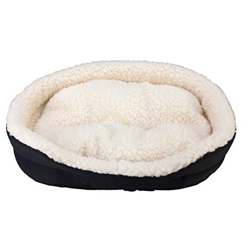 Arquivet Konijnenwieg van pluche, zacht en warm bed, hangmat voor konijnen en kleine zoogdieren, zwart, 40 x 24 x 12 cm - Image 4