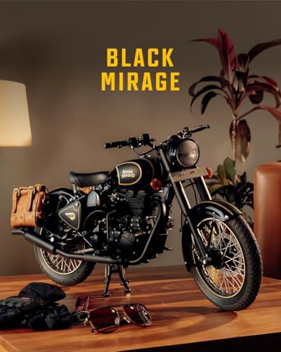 Image of Royal Enfield 1:3 Classic 350 Scale Model Miniature | Authentic True-to-Life Detailing | Premium Metal Tank & ABS Body | Movable Handlebar Steering | Collector's Keepsake Essential | Black Mirage