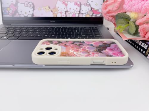 Image of COVERLY White Rose Back Case Cover for iPhone 12 Pro | Hot Pastel Pink Buds Floral Cute Design | Camera Lens Protection | Soft TPU Silicone Fashion Aesthetic Cover for Girls & Women (Multi,Shockproof)