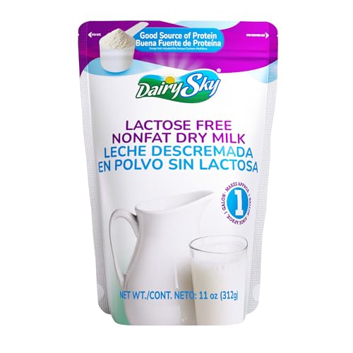 DairySky Lactose Free Milk Powder 11 Oz - Non GMO Fat Free Powdered Milk for Baking & Coffee, Kosher with Protein & Calcium | Great Substitute for Liquid Milk | RBST Hormone - Free