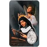 VILLAGE GIFT IMPORTERS Holy Figure Prayer Card with Medal | Saint Prayer and Medal | 8 Figures (St. Rita)