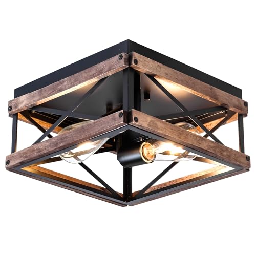 MAYNA 2-Light Rustic Ceiling Fixture