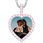 0552 silver necklace with purple zicron cuban chain 20in]
