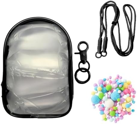 Vitrina Portátil Bolsa de Almacenamiento con Cremallera,labobo mochila con bandolera y Hebilla,protector labobo,mochila transparente,Funda protectora labobo(Negro)
