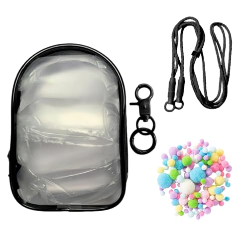 NHQZ Vitrina Portátil Bolsa de Almacenamiento con Cremallera,labobo mochila con bandolera y Hebilla,protector labobo,mochila transparente,Funda protectora labobo(Negro)