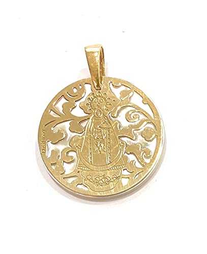 Médaille Vierge des Plaines argent sterling nacre pour pendentif femme