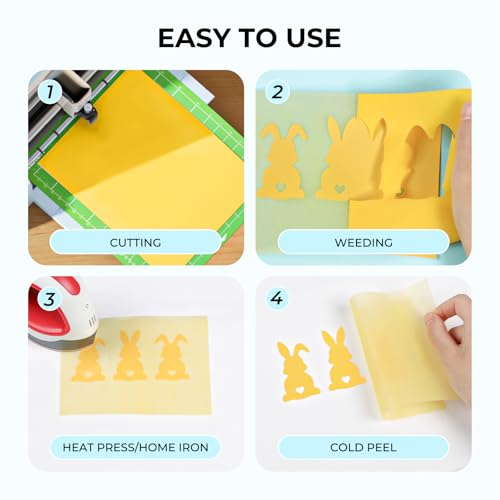 Image of HTVRONT Yellow Flocked HTV Vinyl -12 inch x 6FT Flock HTV Vinyl Heat Transfer, Flock Heat Transfer Vinyl for All Cutting Machines - Easy to Cut & Weed Heat Transfer (Yellow)