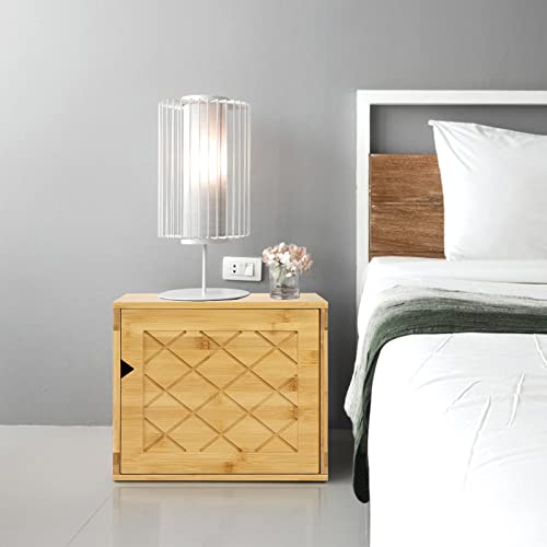 Fasmov Cube Storage Organizer, Bamboo Cube Bookshelf, Stackable Connect Storage Cube Cubby Organizer With Door, Stackable Cubes Bin For Bedroom, Home And Office #TOP4