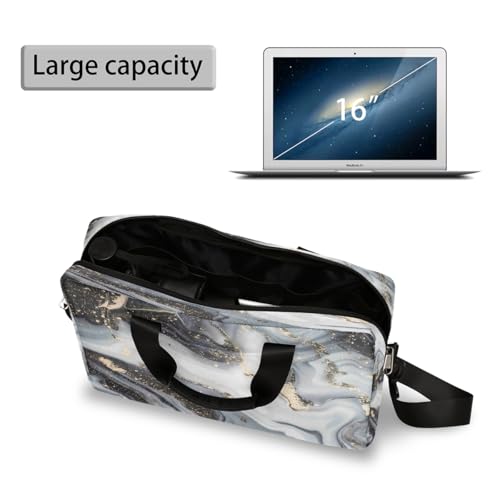 Maletín para laptop 16" negro gris mármol slim miniatura 4