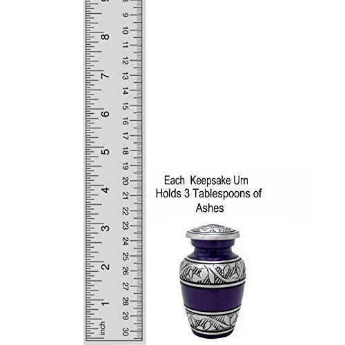 MEMORIALS 4U Mulberry with Silver Band Cremation Urn for Human Ashes - Handcrafted Urn - Affordable Urn for Ashes (Keepsake)